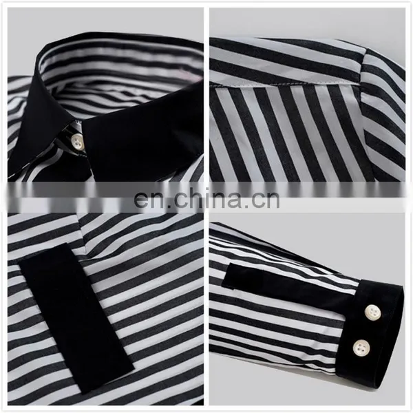 Classical Black and White Stripe Ladies Blouse or Tops photo-5