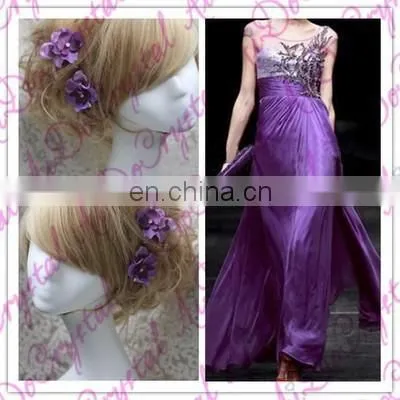 Aidocrystal Purple Wedding Party Hair Accessories Purple Hair Clip Floral Tiaras photo-4