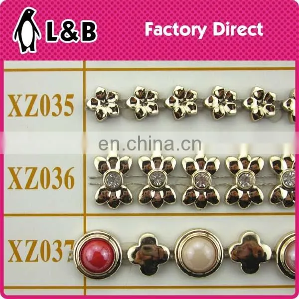 Wholesale Rhinstone Gold Plastic Trim Banding Plastic Wedding Dress Flower Appliques photo-3