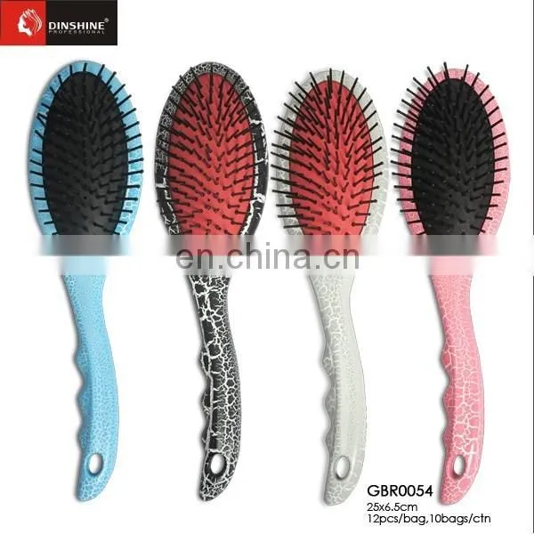 Blue Color Paddle Brush, Plastic Round Cushion Hair Brush photo-2