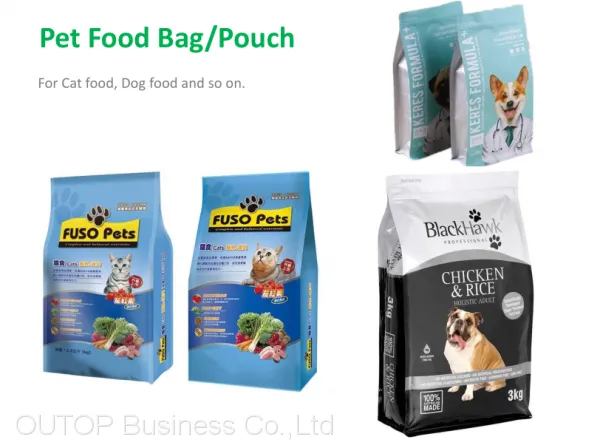 OUTOP Packaging Pet Dog Food Packaging Bag With Side Gusset Pet Food Bag