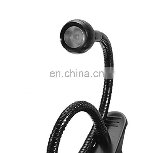 Clip-on Table Lamp Flexible Goose Neck Adjustable, 1 W Eye Protection Clip Light for Desk Bed Computer and Music Stand photo-5