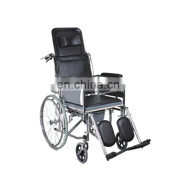 Foldable Chromed Steel Hospital Medical Commode Chair With Solid Castor photo-3