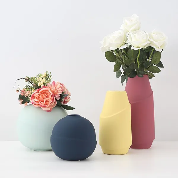Flower Arrangement Table Decoration Round Ceramic Vase For Wine Cabinet photo-4