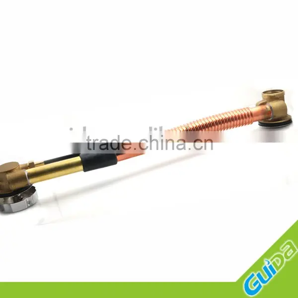 Ningbo Guida Brass Bathtub Waste Drain Shower Faucet Accessories With Push Button /copper Color Pipe photo-4