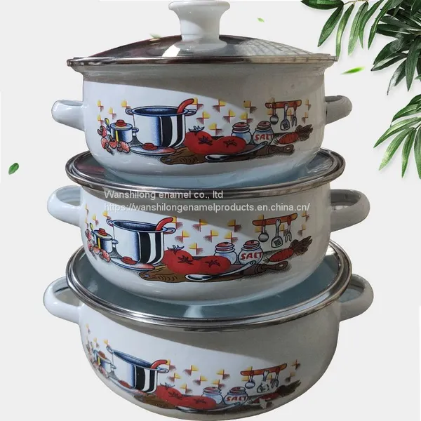 bule enamel cookware/enamel casserole sets with enamel lid wholesale
