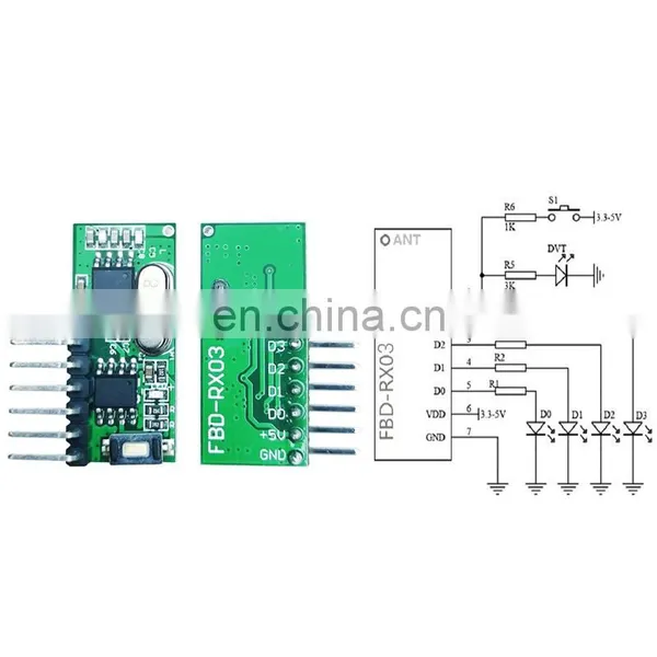 433 Mhz Rf Module Wireless Data Transmitter and Receiver 500m Max Power Time Dimensions Output Input Hours Origin Transfer Rate photo-5