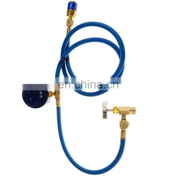 Car Refrigerant Charging Hose Kit With Gauge Self-sealing Can Tap Valve Charge R134A R22 R290 A/C AC Recharge photo-2