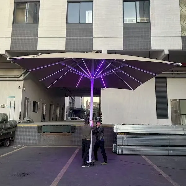 6m Diameter Extra Large Parasol Outdoor Leisure Large Center Column Garden Umbrella With LED Light Large Sun Umbrella photo-5