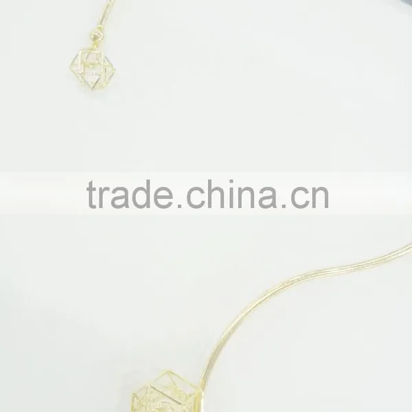 FACHION COLLAR NECKLACE WITH POLYGON FILIGREE BEADS DROPS photo-3