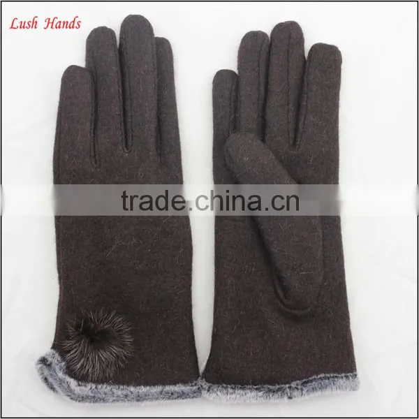Women Top Brown Woolen Hand Gloves Spring Thin Hand Gloves photo-2