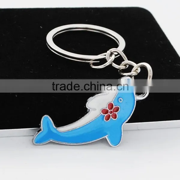 2016 Wholesale Popular Lovely Animal Colorful Metal Dolphin Keychain photo-3