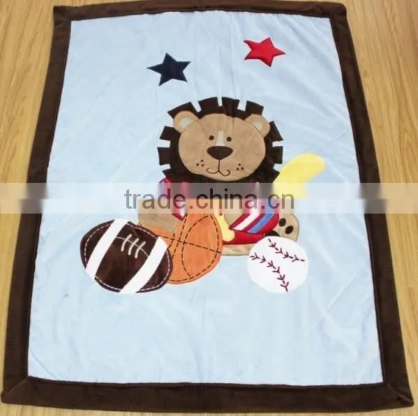 2015 New Design Applique 100% Cotton OEM Baby Fluffy Fleece Blanket photo-6