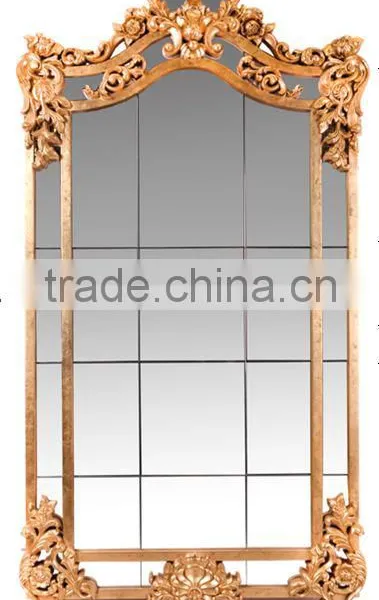 Neoclassic Living Furniture Set Wood Frame Fabric Sofa Gold Length Mirror photo-5