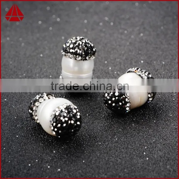 Wholesale Natural Freshwater Pearl Beads With Rhine Stone Paved, Freshwater Pearl Jewelry Quality Choice photo-3