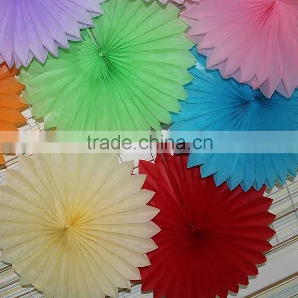 Fashion Colorful Tissue Paper Fan for Party Wedding Decorations photo-2