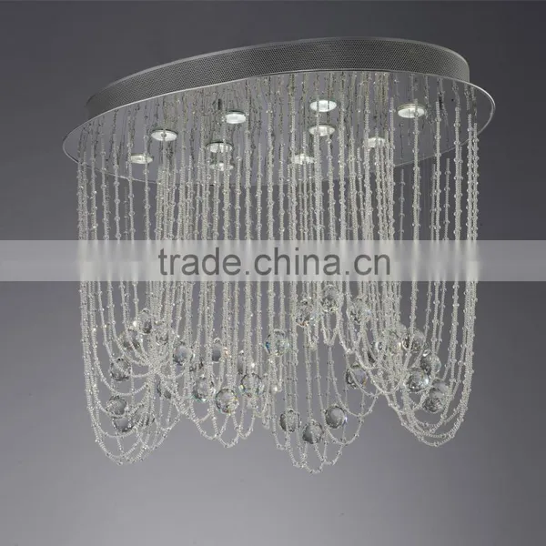 Modern Crystal Ceiling Lamp Luxury Decoration Ceiling Lamp for Living and Dining GU10 Bulbs Oval Lighting photo-2