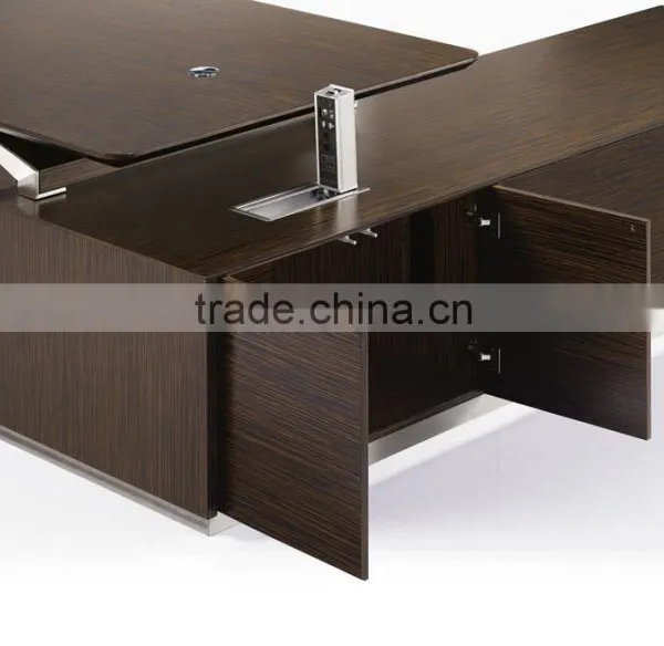 DT-12 Wooden Office Desk Stainless Steel Table Base Office Executive Desk Quality Choice photo-3