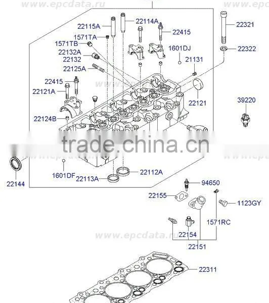 Cylinderhead is With Valves 2.5 TCI Set for Engine Diesel D4BF From Mobis Manufacture photo-2