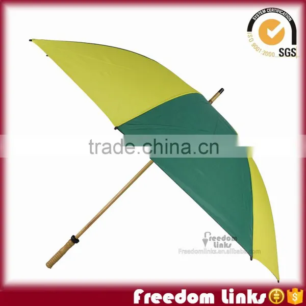 8K Stylish Glof Wooden Umbrella With Wooden Stick
