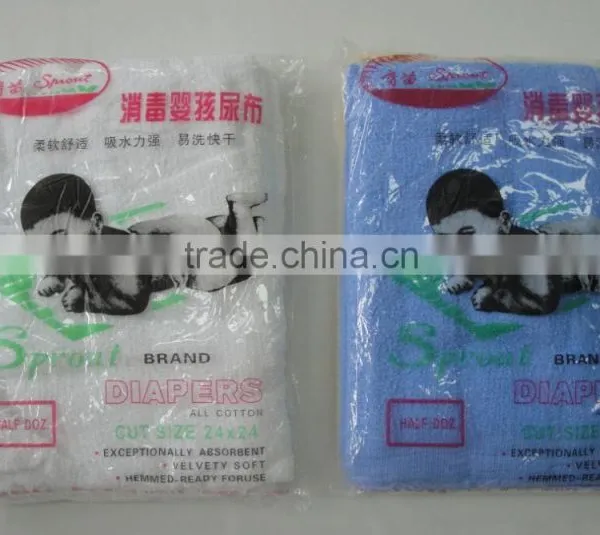 BD1061BT HOLLEE Spout Brand Baby Cloth 100%cotton Sanitary Washable/reuse Pure White Napkin Diaper/unisex photo-3