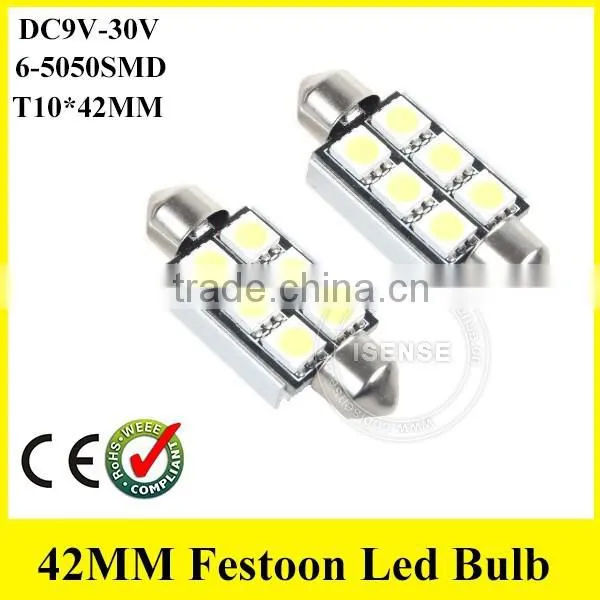 6423 6461 6411 6413 6418 6423 6461 6486X 7456 FESTOON 42MM 6SMD -5050 CAR Mini Bulbs photo-2