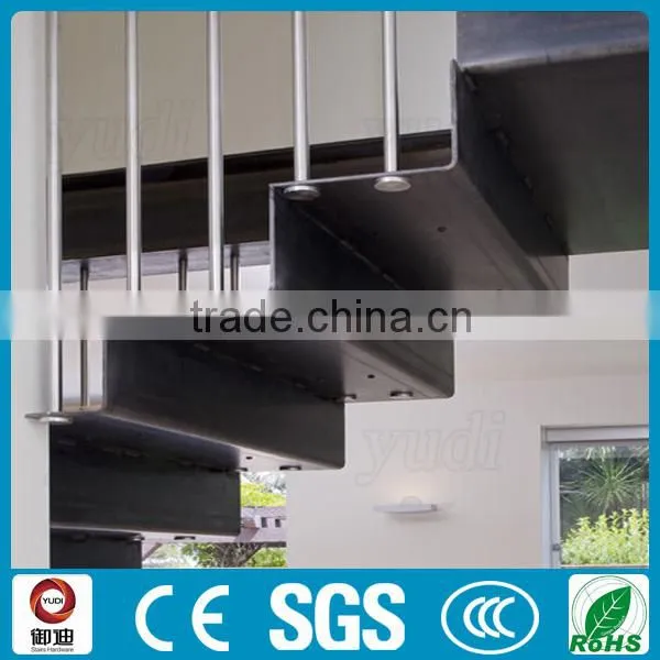 Modern Interior Floatings Used Metal Stairs Wood Staircase photo-2