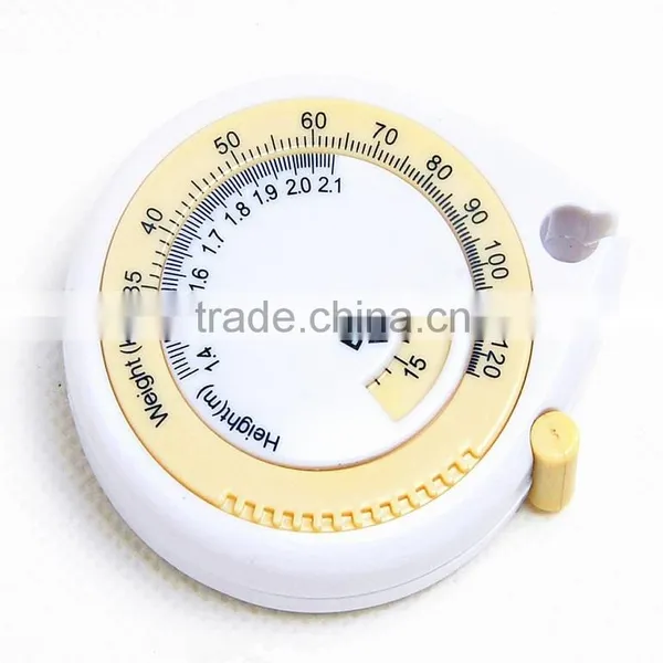 Yellow White Name Brand Printing Wholesale Body Fat Healthy Mini BMI Calculator With Tape Measure photo-5