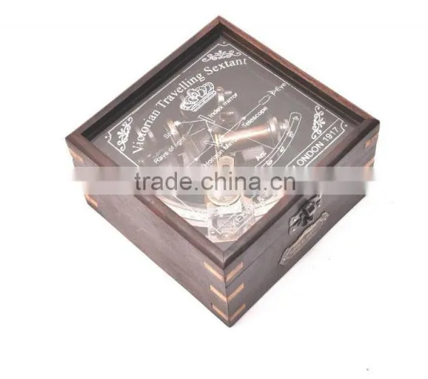 Beautiful Brass Maritime Nautical Sextant - Home Decor Sextant With Wooden Box 1035 photo-5