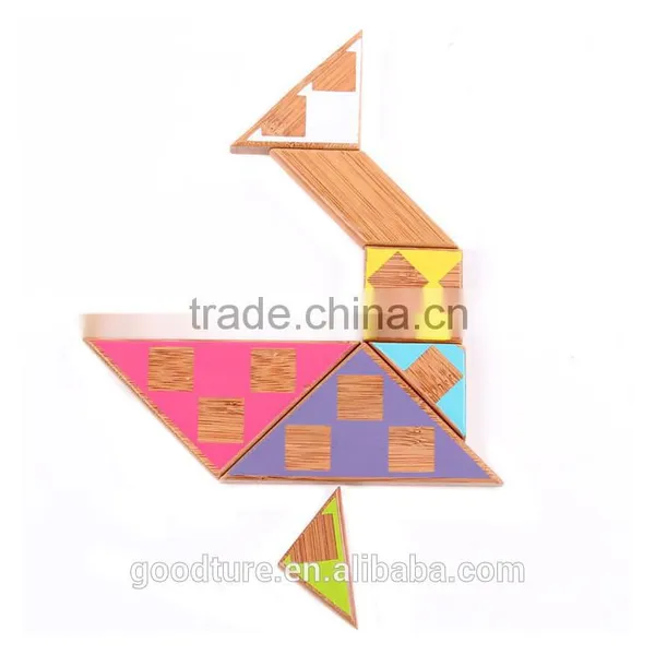 2015 Hot Sale Colored Bamboo Tangram Puzzle photo-4