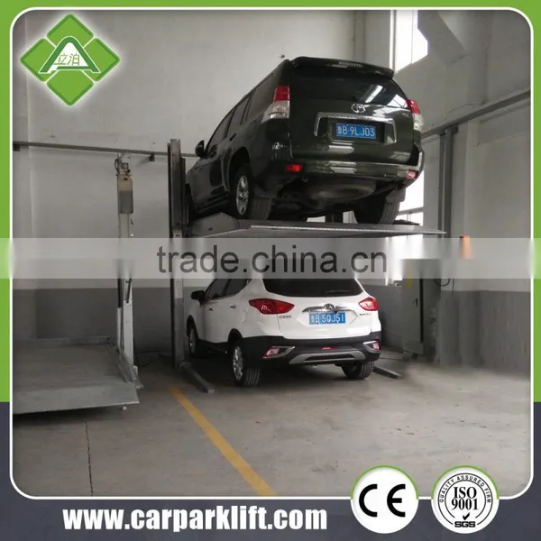 Two Level 2 Post Tilt Parking Lift/ Double Stack Parking System/ Hydraulic Car Park Lift photo-5