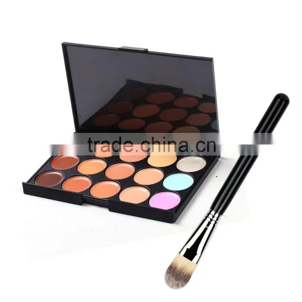 Stock Hot Seller 15 Color Concealer Foundation Cream Foundation Makeup Palette With Cosmetic Brush photo-2
