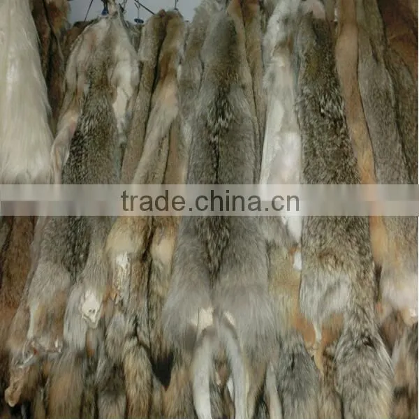 Real Natural Coyote Fur Skin / Wolf Fur Skin / Fur Skin photo-3