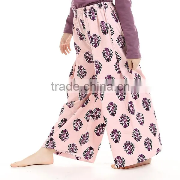 Wholesale Girls Baby Pink Sunflower Cheap Colored Cotton Pants photo-2