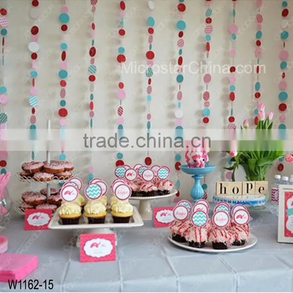 4m Paper Garland Round Banner Bunting Wedding Birthday Classroom Party Pon Decoration photo-6
