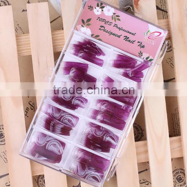 Violet Full Cover False Nail Elegant Airbrush Nail Tips photo-2
