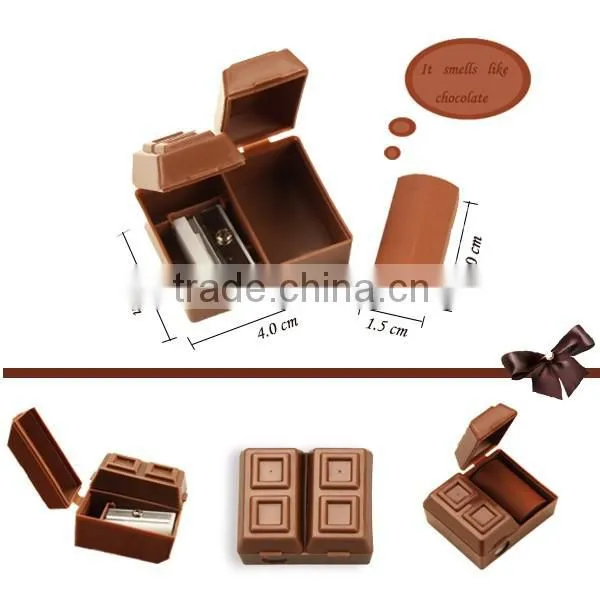 Chocolate Shaped Pencil Sharpener With Eraser photo-2