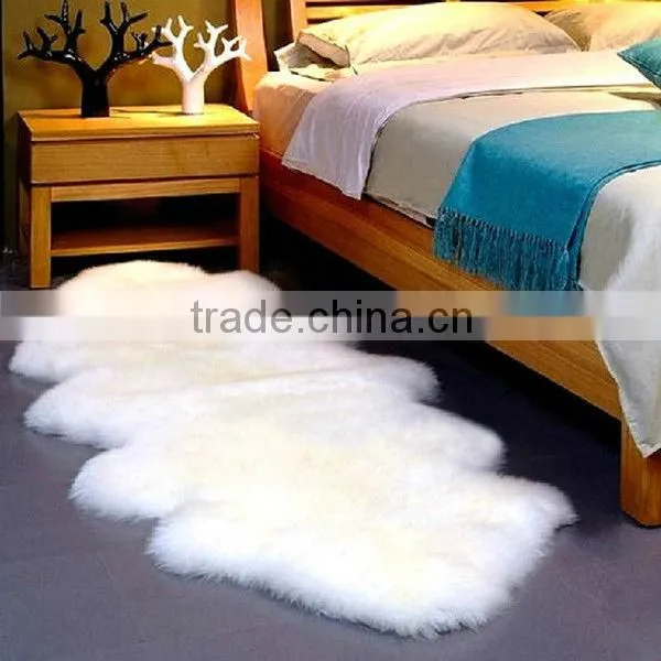 Hot Selling 100% Wool Sheared Plush Sheep Fur Skin Rugs Merino Fur Blanket 110*65cm