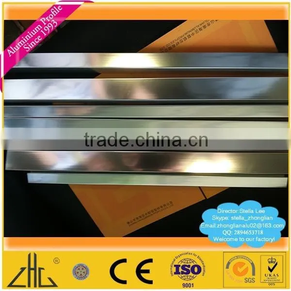 Wow!! Aluminum Profile Bathroom , Extruded Aluminium Profile Tube Chrome Silver Golden , Polishing Aluminium Tube Chrome Plated photo-6