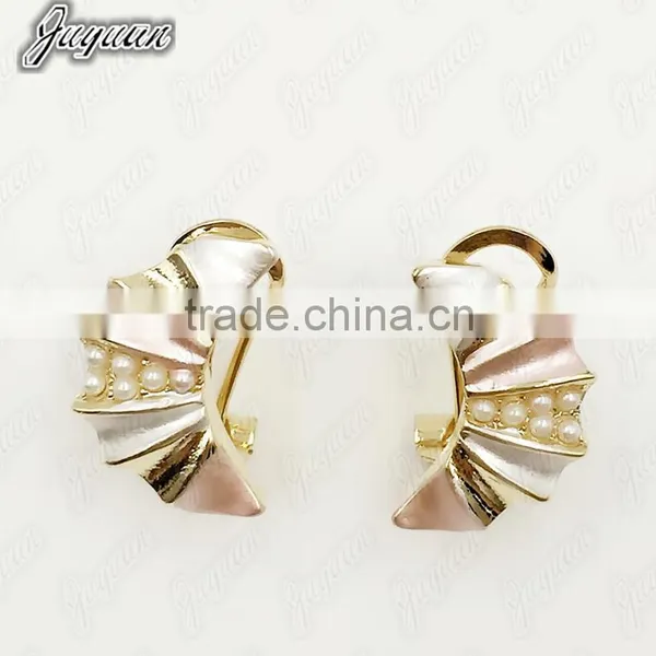 Juyuan Fashion 18K Gold Plated Pendant&Earring Three Color Pearl Set photo-3