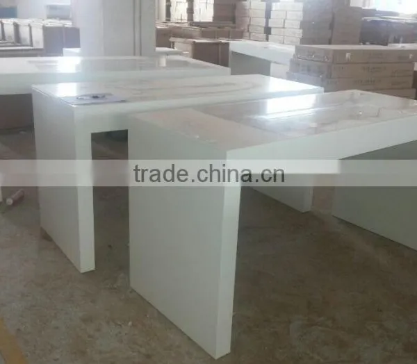 Solid Surface Bar Table Artificial Marble Restaurant Table ,coffee Shop Tables and Chairs photo-2