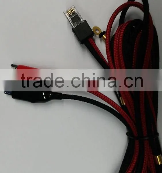 Nylon Cables With Alligator Clips to RJ11 6P6C Connector Test Replacement Cord photo-2
