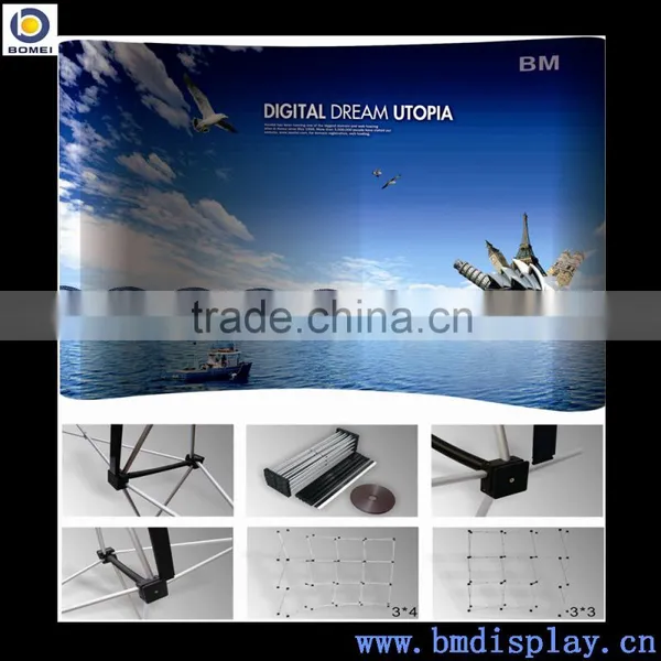 Spring Pop up Wall Display Stand, 3*3 and 3*4 Curve or Straight Pop up Stand photo-3