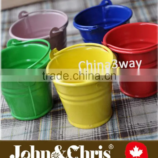 Smaller Metal Tin Bucket, Metal Planter Pot