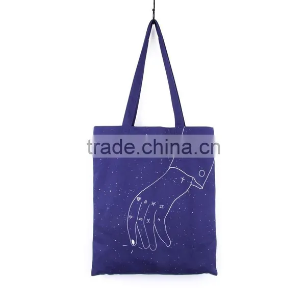 Trendy Fashion Natural Color 100% Cotton Canvas Tote Bag With Leather Handles photo-2