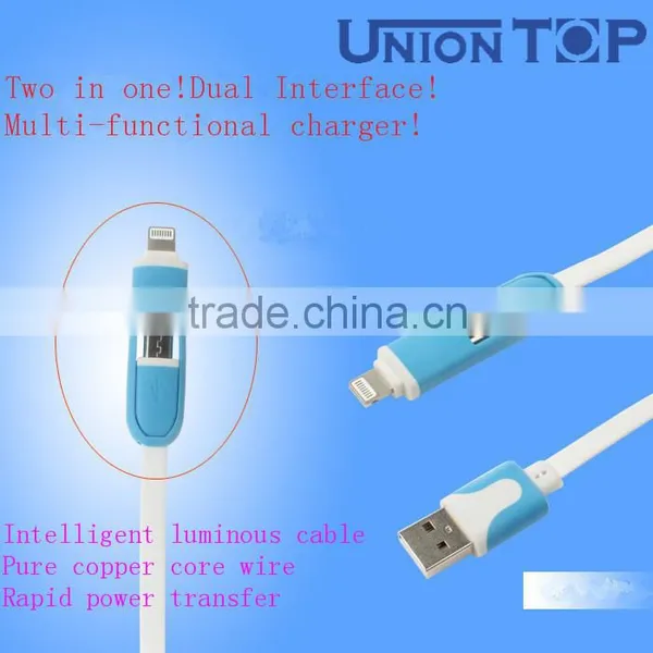 Fashionable Style 2 in 1 Charger Cable With Micro 5pin for Android and Iphone Usb Cahrger Cable to dc 3.5 mm Jack photo-6