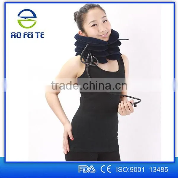 Full Flannel Soft Inflatable Air Neck Traction Cervical Collar/Cervical Traction Device photo-4