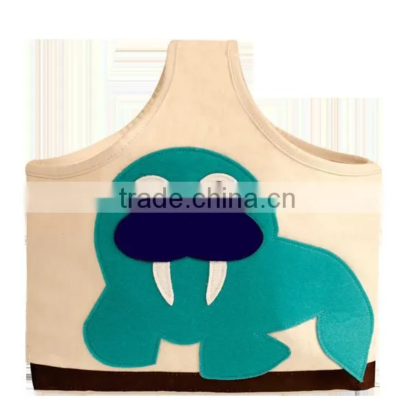 Best Seller Textile Organizer Cotton Canvas Storage Caddy With Felt Embroidery photo-4