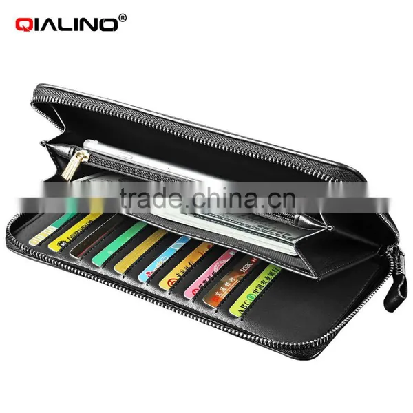 QIALINO RFID Blocking Wallet Genuine Leather Wallet With Lock Handbag photo-4