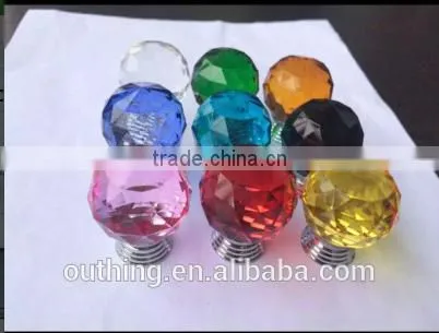 Decorative Zinc Alloy Base Wooden Kitchen Cabinet Crystal Knob photo-5